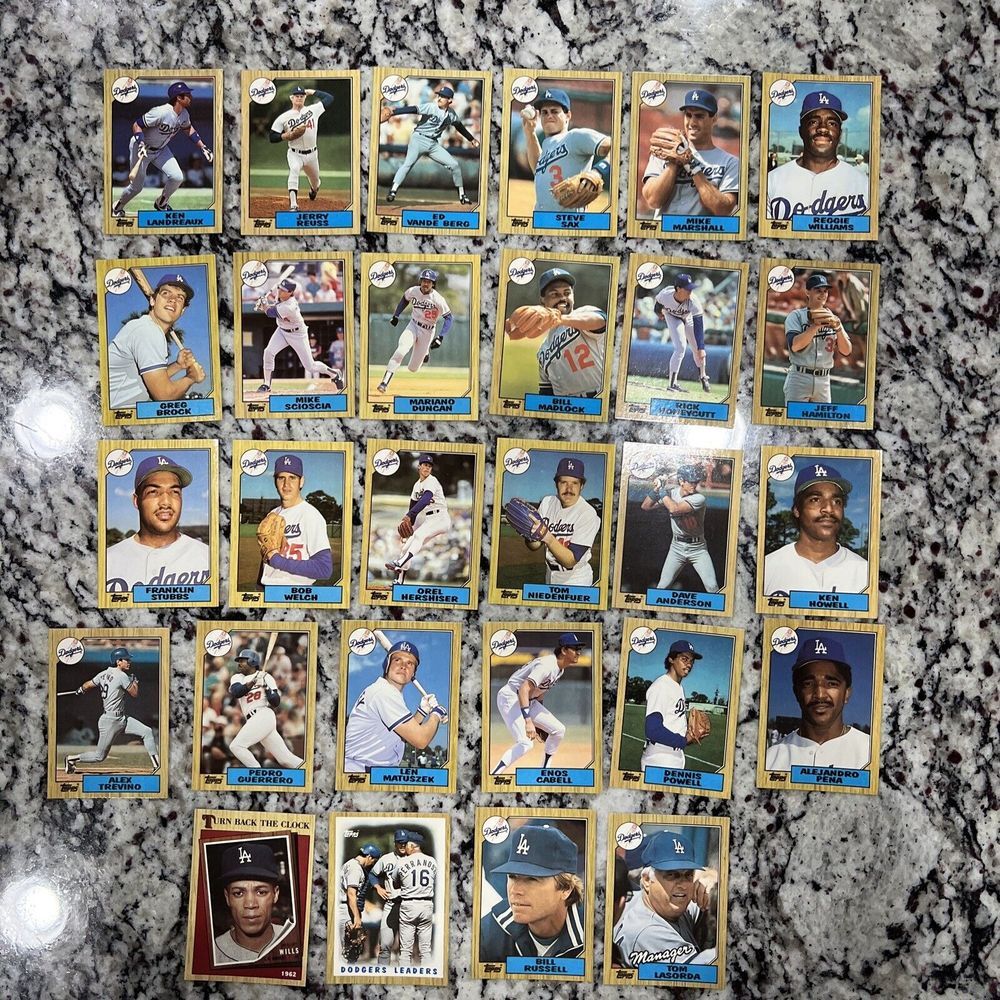Los Angeles Dodgers 1987 Topps Tiffany Cards Lot 28 Total Hershiser Bad‎ Break